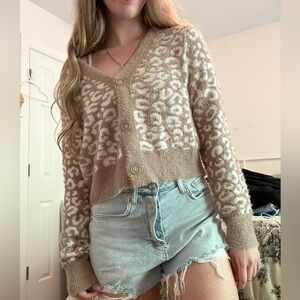 Jessica Simpson Cheetah/leopard print Cardigan Sweater